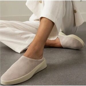 Wolf & Shepherd‎ Cruise Cream Suede Leather Mules Slides Loafers Women Size 39.5